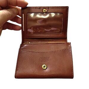 Mundi Genuine Leather Flap Snap Closure ID Holder Wallet Classic Keychain
